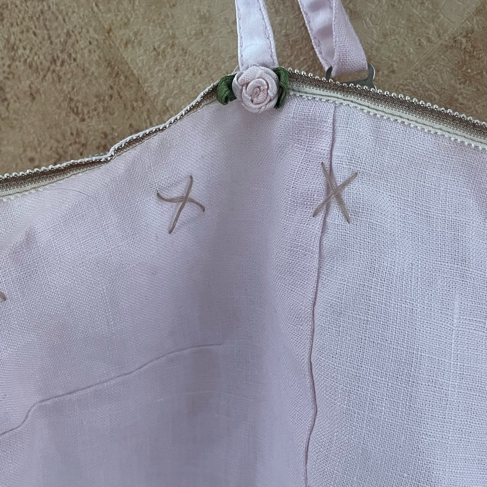 Whistles Linen Embroidered Baby Pink Cami Top with Lace Trim Size US 10 - Picture 7 of 15